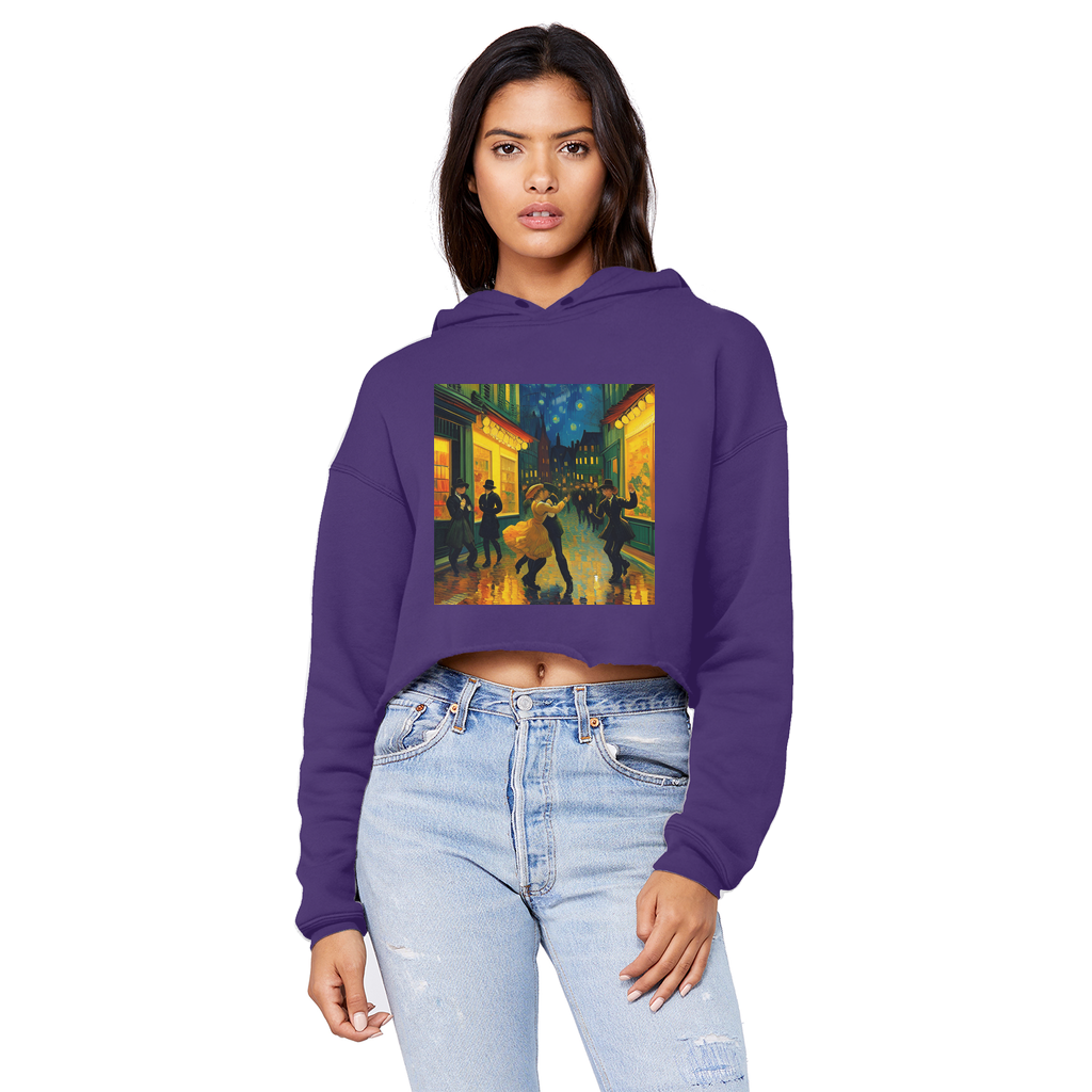 Dancing In The Streets Cropped Raw Edge Boyfriend Hoodie