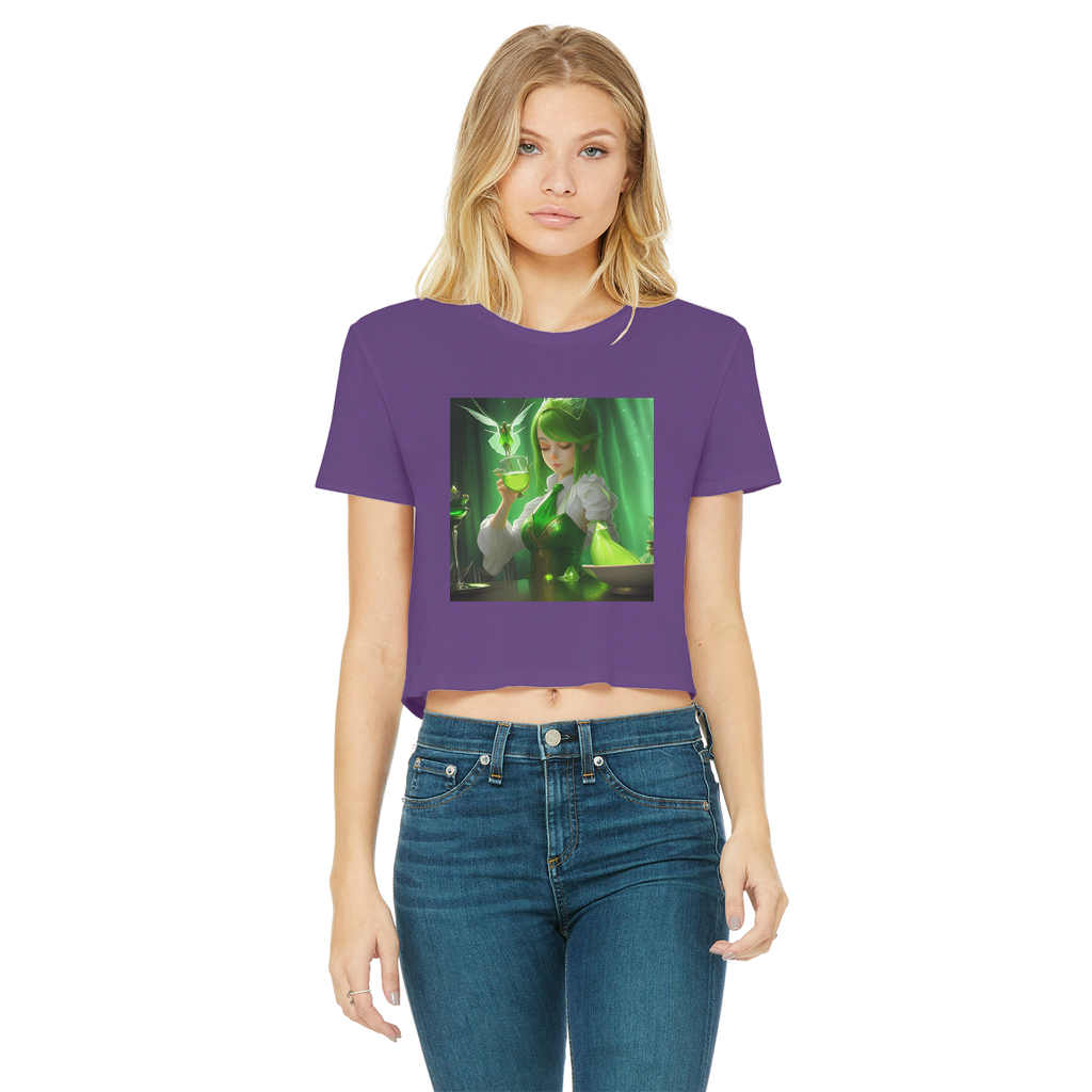 Absinthe Classic Women's Cropped Raw Edge T-Shirt