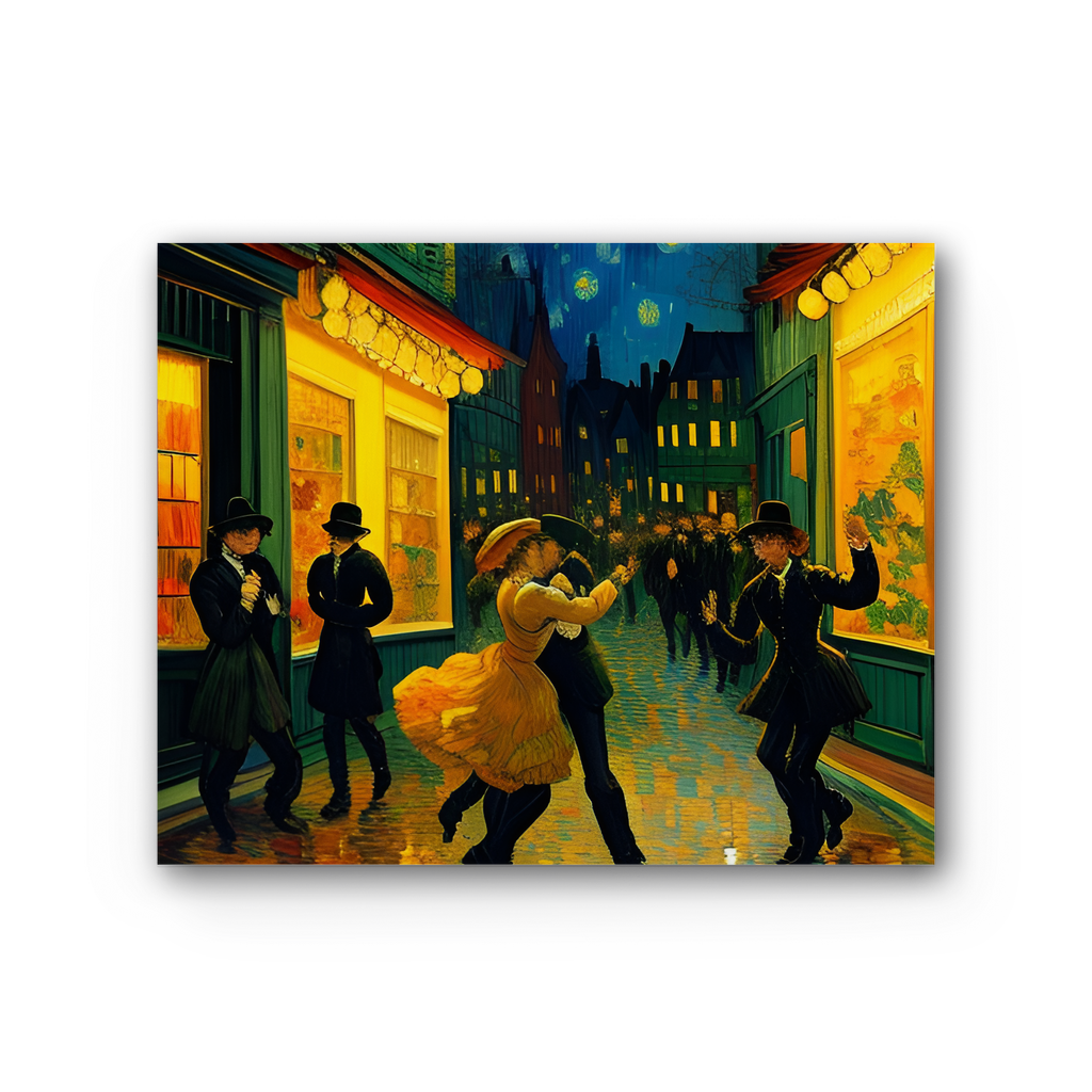 Dancing In The Streets Premium Stretched Canvas