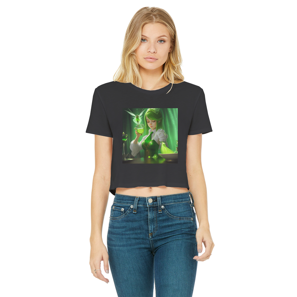 Absinthe Classic Women's Cropped Raw Edge T-Shirt