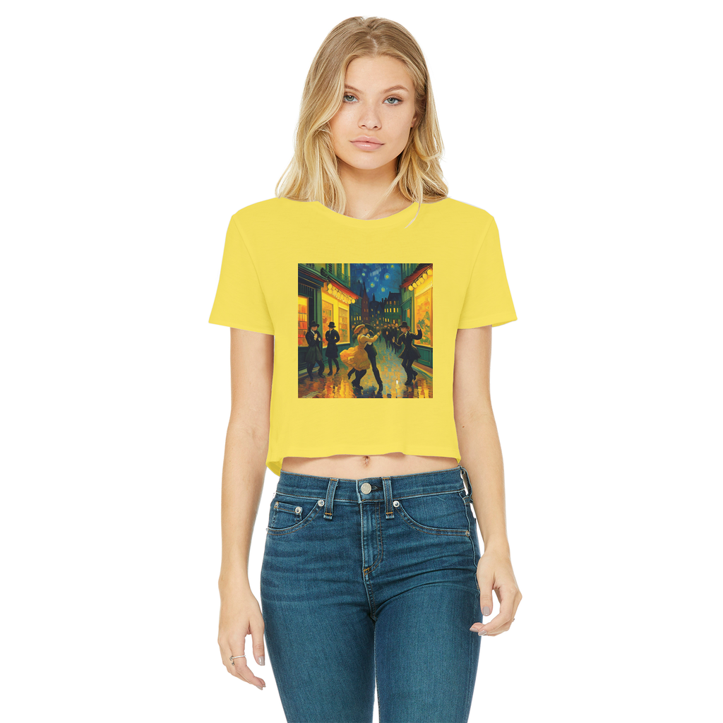 Dancing In The Streets Classic Women's Cropped Raw Edge T-Shirt