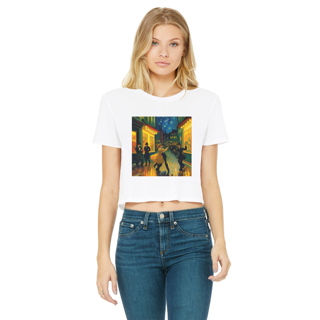 Dancing In The Streets Classic Women's Cropped Raw Edge T-Shirt