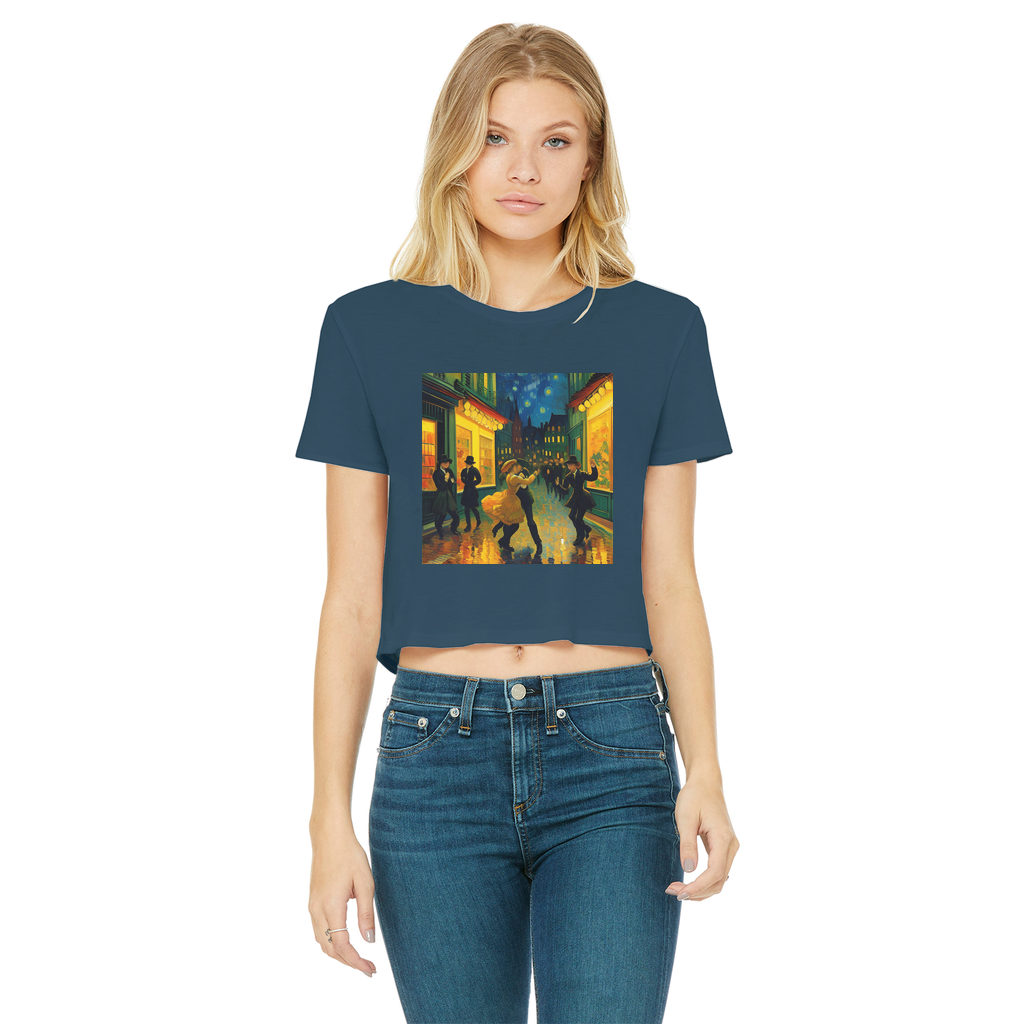 Dancing In The Streets Classic Women's Cropped Raw Edge T-Shirt