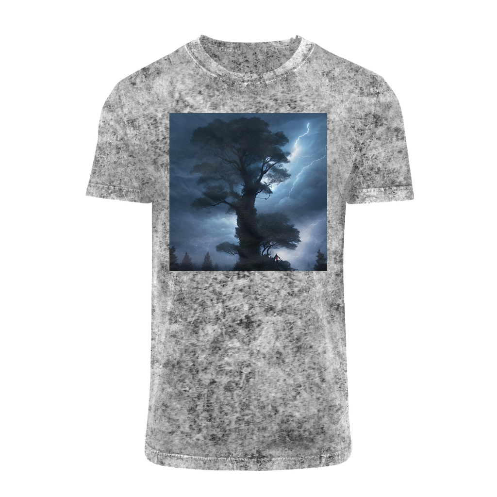 Stormy Clouds and Treetops Acid Washed T-Shirt