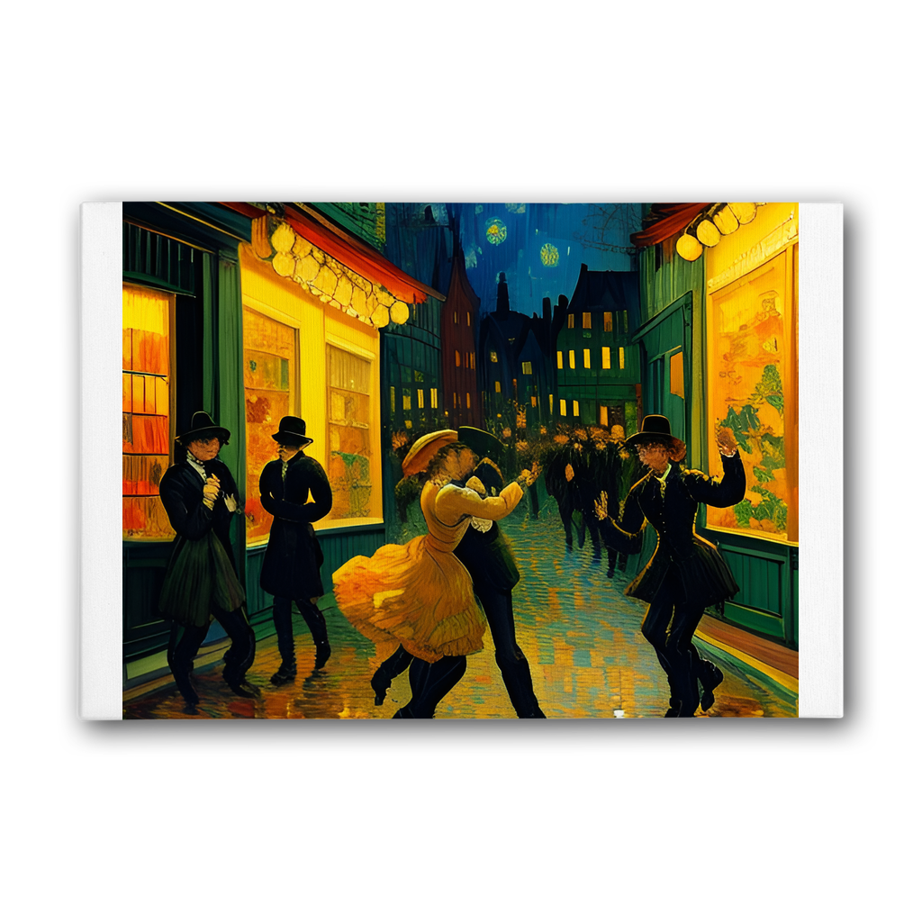 Dancing In The Streets Premium Stretched Canvas