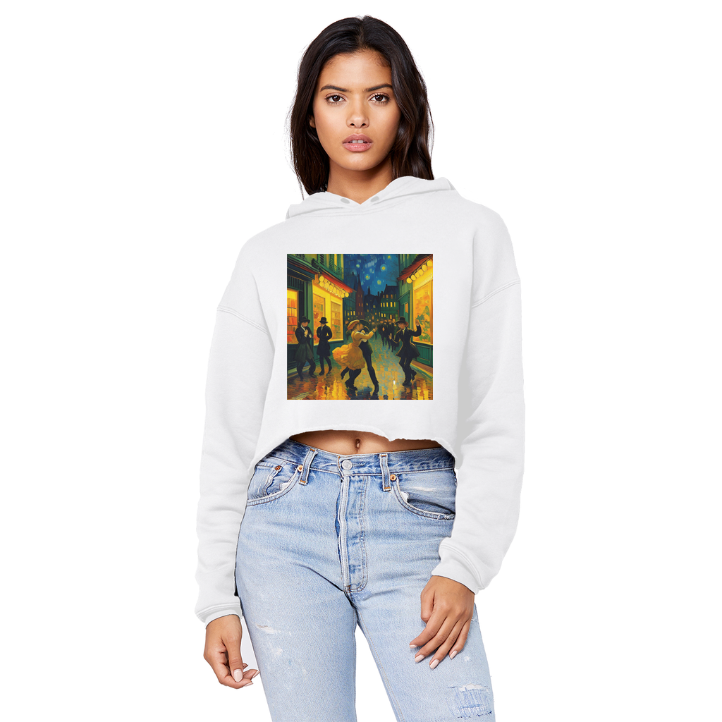 Dancing In The Streets Cropped Raw Edge Boyfriend Hoodie