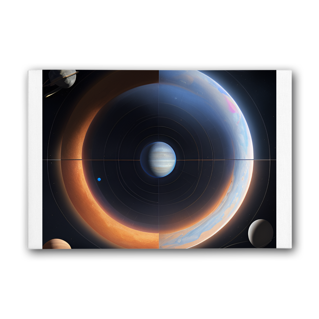 Map of the Solar System Premium Stretched Canvas