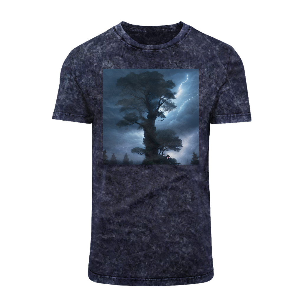 Stormy Clouds and Treetops Acid Washed T-Shirt