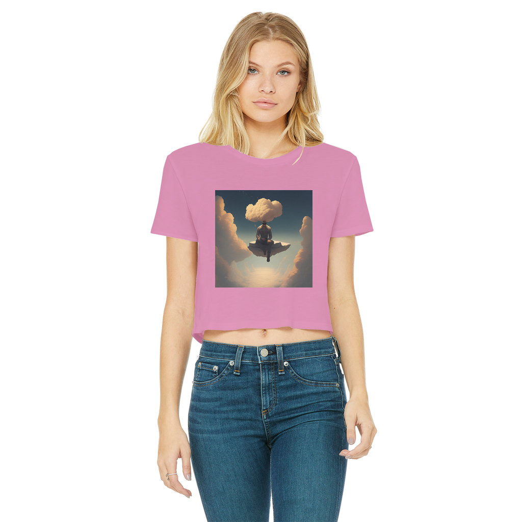 Rather Be High Classic Women's Cropped Raw Edge T-Shirt