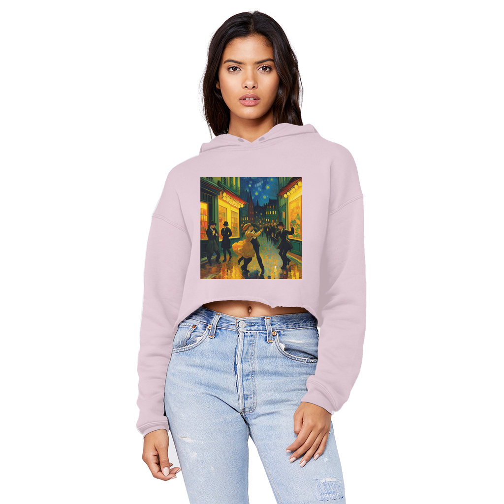 Dancing In The Streets Cropped Raw Edge Boyfriend Hoodie