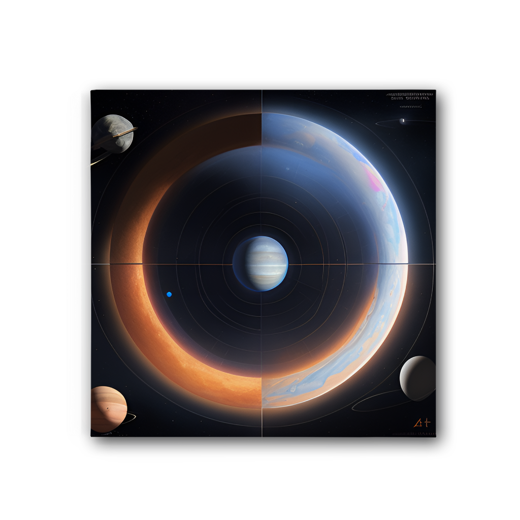 Map of the Solar System Premium Stretched Canvas