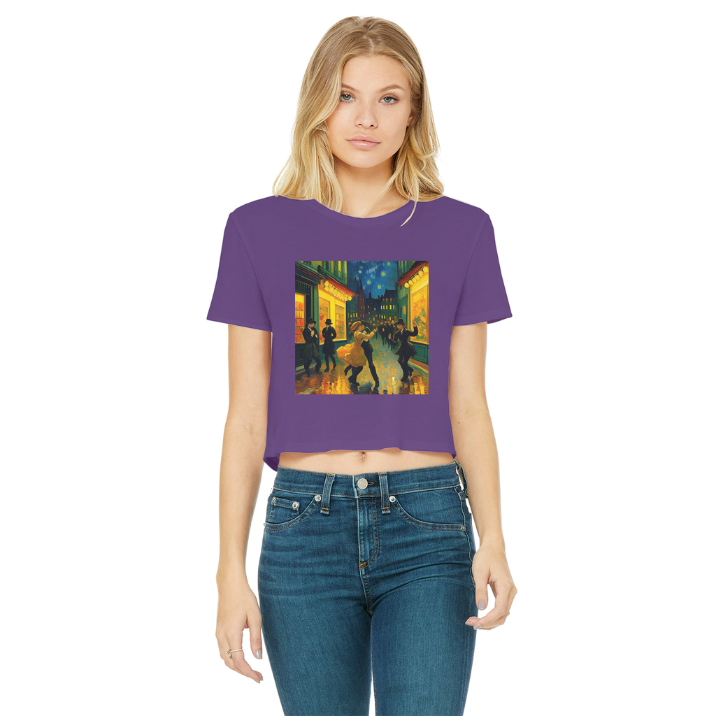 Dancing In The Streets Classic Women's Cropped Raw Edge T-Shirt