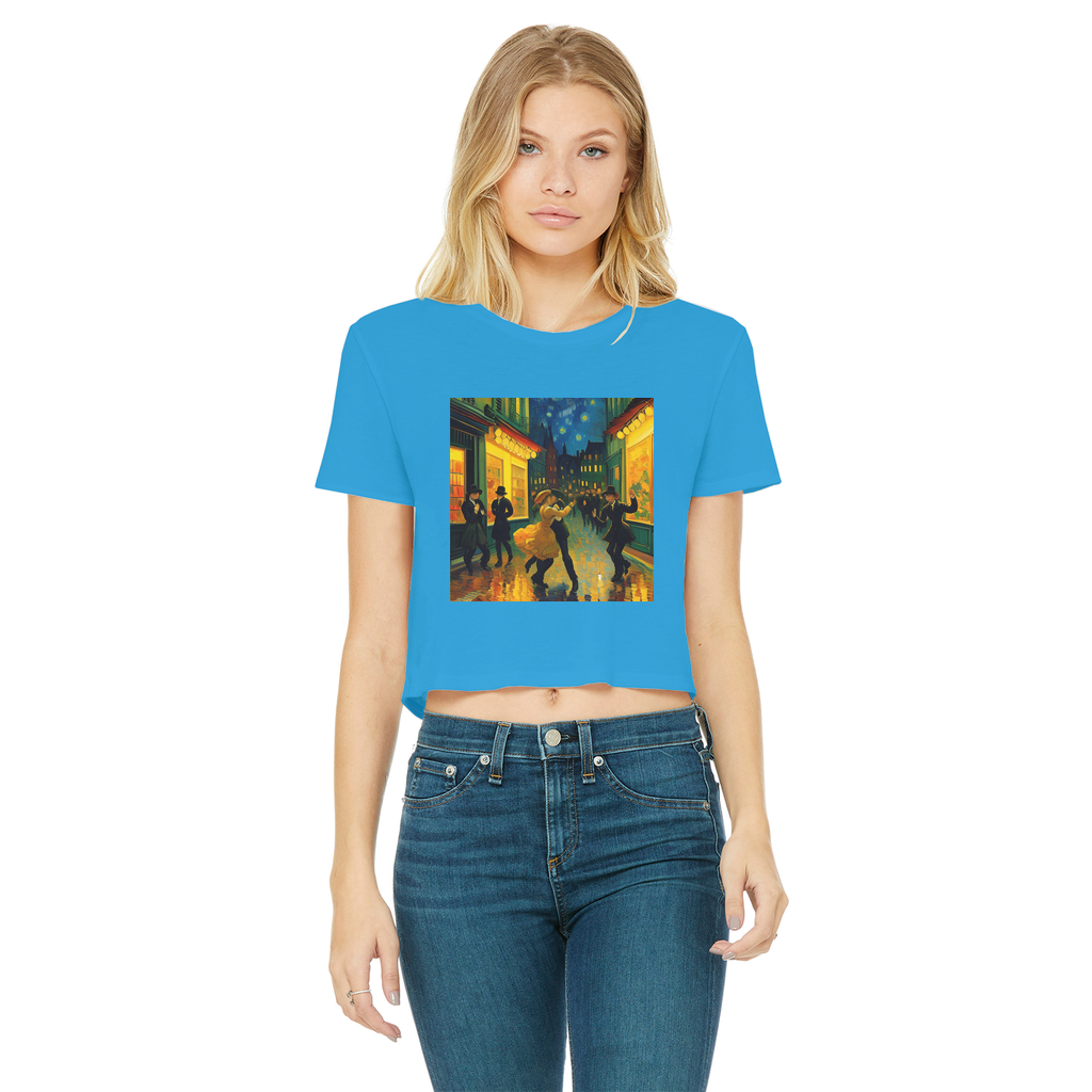 Dancing In The Streets Classic Women's Cropped Raw Edge T-Shirt