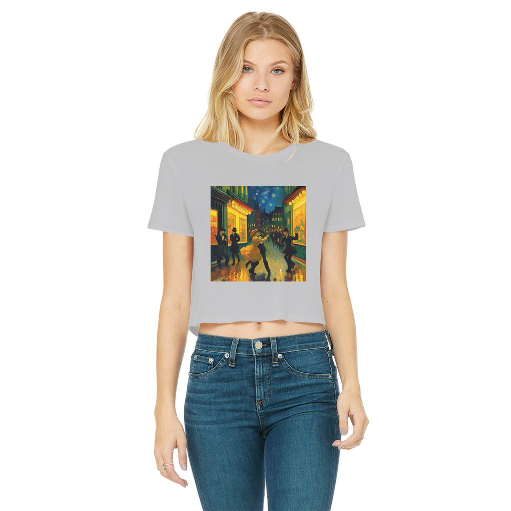 Dancing In The Streets Classic Women's Cropped Raw Edge T-Shirt