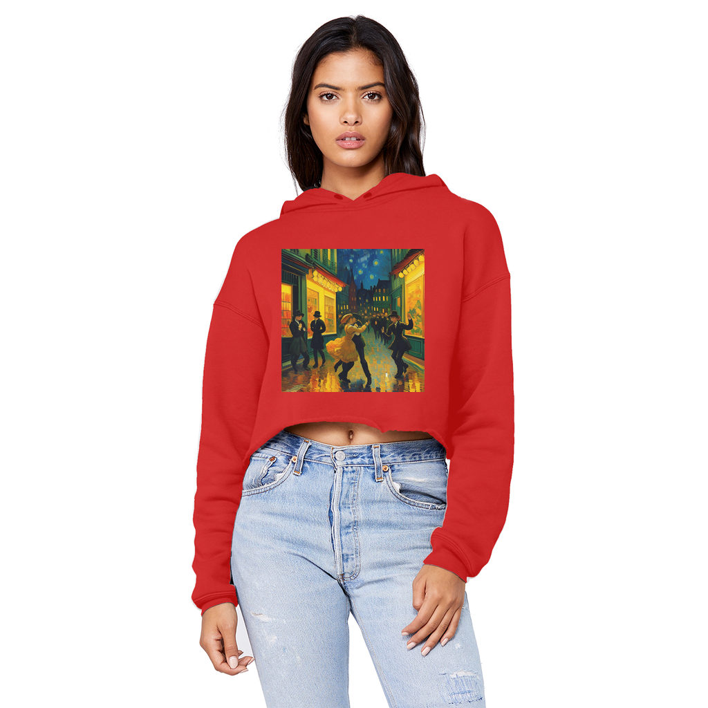 Dancing In The Streets Cropped Raw Edge Boyfriend Hoodie