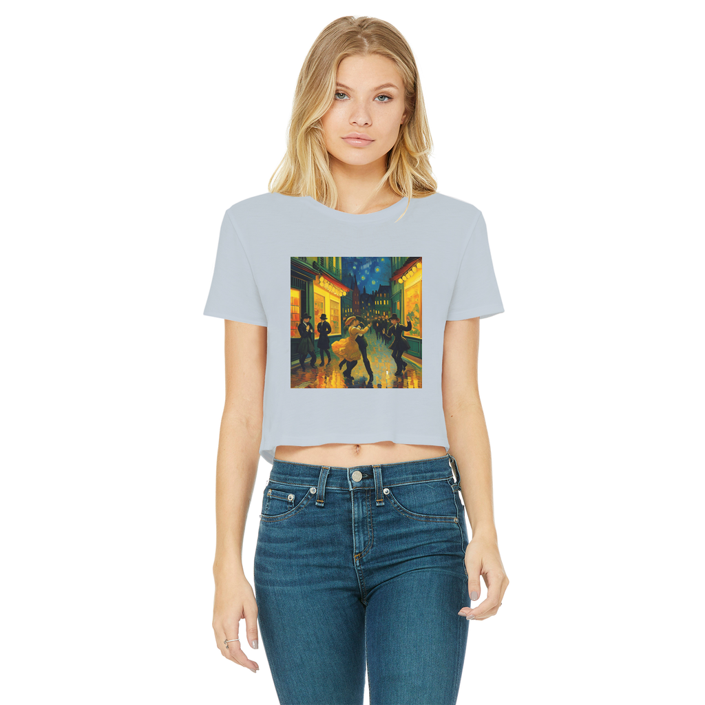 Dancing In The Streets Classic Women's Cropped Raw Edge T-Shirt