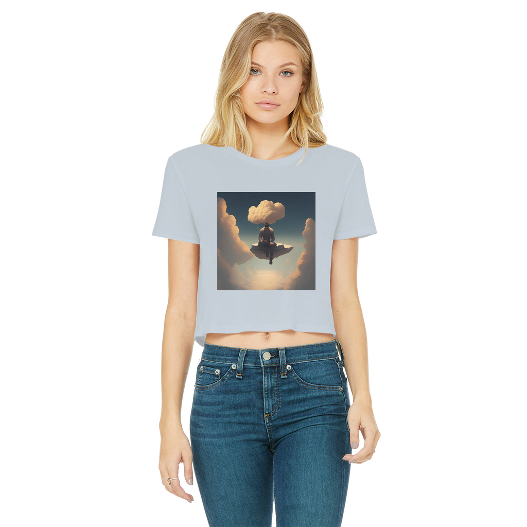 Rather Be High Classic Women's Cropped Raw Edge T-Shirt