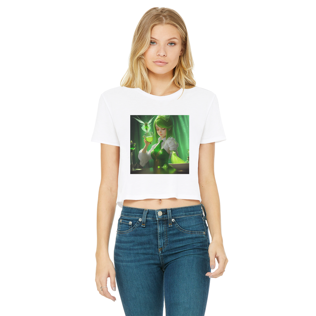 Absinthe Classic Women's Cropped Raw Edge T-Shirt