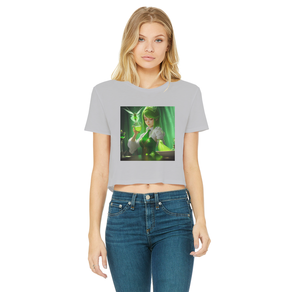 Absinthe Classic Women's Cropped Raw Edge T-Shirt