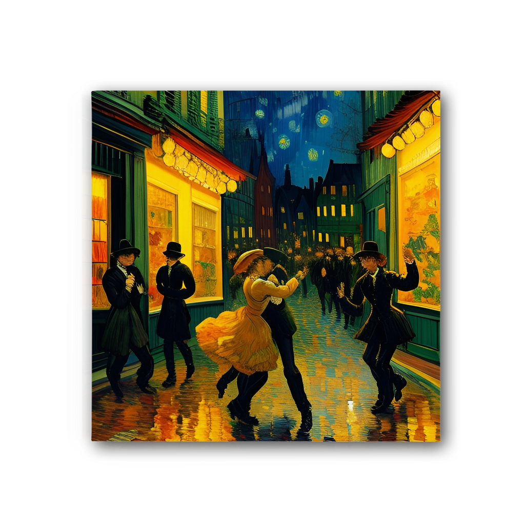 Dancing In The Streets Premium Stretched Canvas