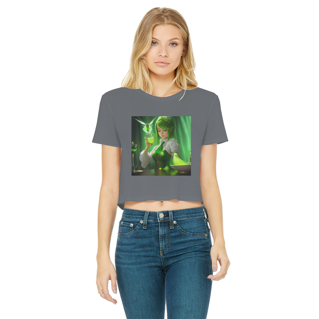 Absinthe Classic Women's Cropped Raw Edge T-Shirt