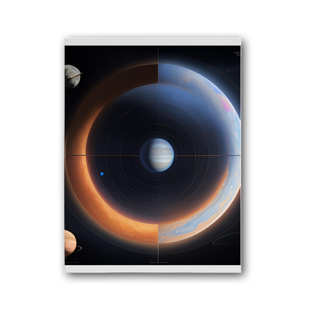 Map of the Solar System Premium Stretched Canvas