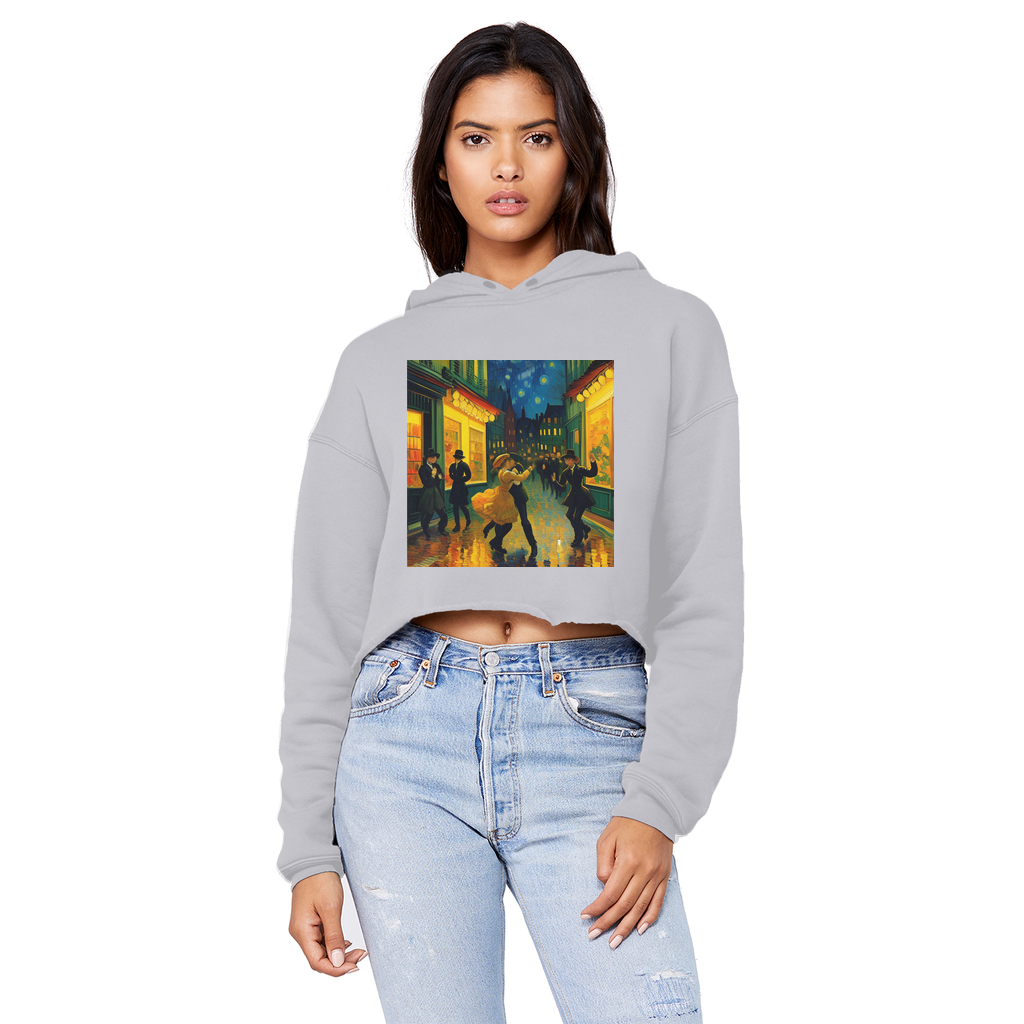 Dancing In The Streets Cropped Raw Edge Boyfriend Hoodie