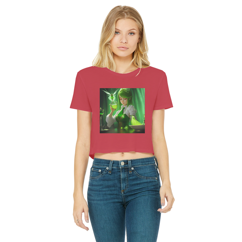 Absinthe Classic Women's Cropped Raw Edge T-Shirt